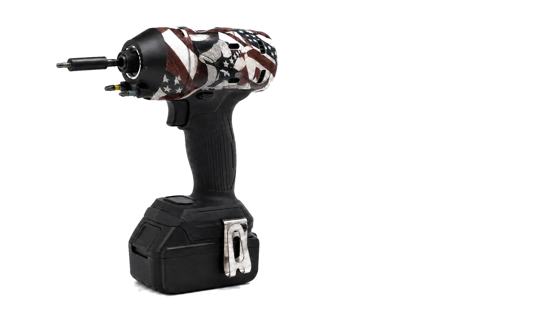 Toolcover American Power op professioneel gereedschap — driekwart aanzicht vanaf de andere zijde