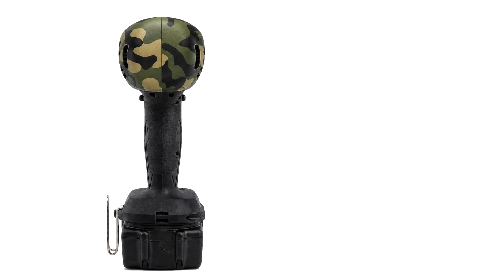 Toolcover Woodland Camo op professioneel gereedschap — achteraanzicht