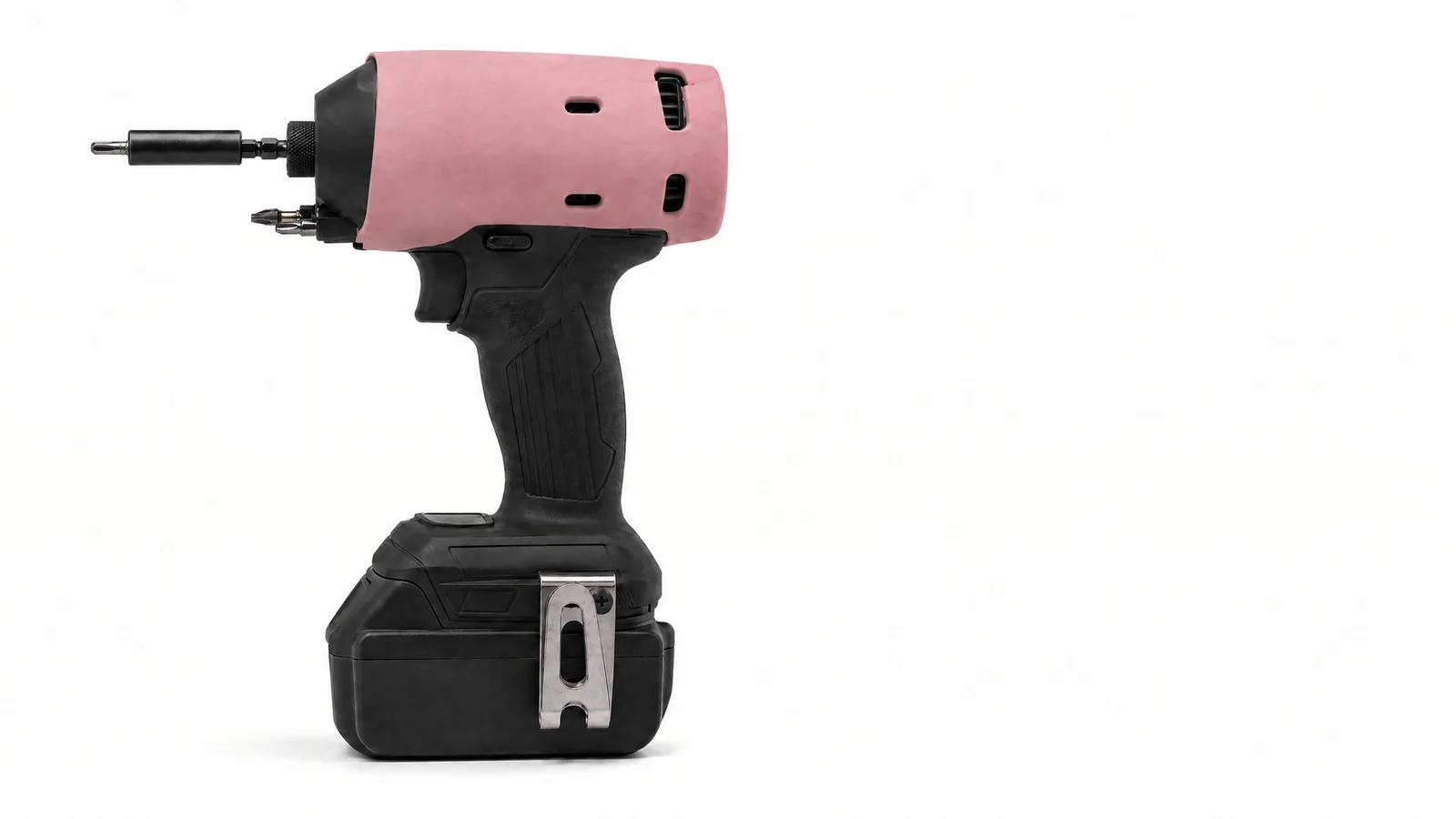 Toolcover Mat roze op professioneel gereedschap — zijaanzicht